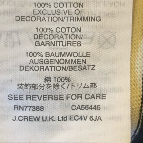 J.Crew top women’s large navy white stripes w/ red embroidered lips crewneck - Picture 8 of 8